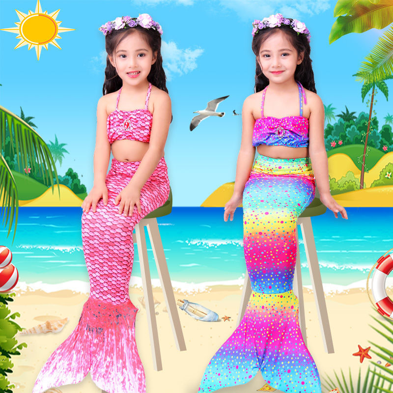 Children Mermaid Dress Mermaid doll suit girl princess skirt children Mermaid tail swimsuit
