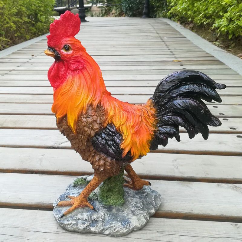 风水摆件仿真大公鸡雕塑招财属相生肖动物模型客厅家居装饰品摆设 10月22日发完 虎窝拼