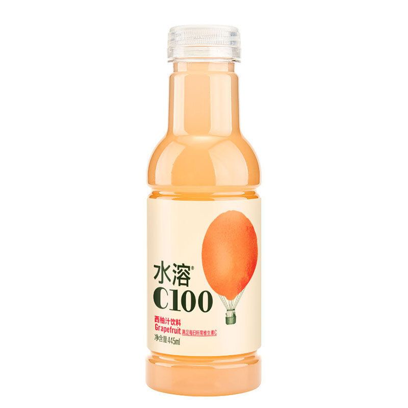 农夫山泉水溶c100西柚汁青皮桔味柠檬味复合果汁445ml*15瓶