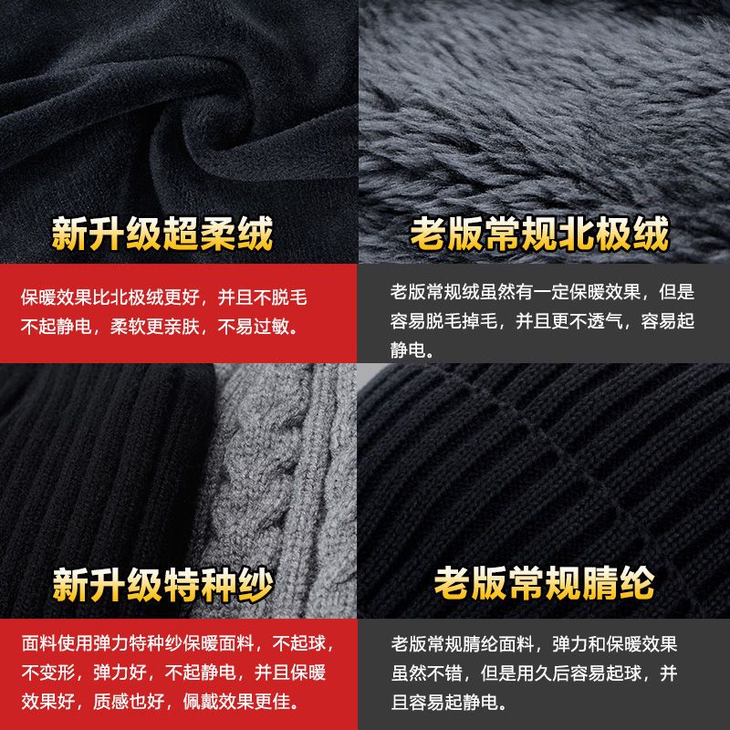 Hat men's winter Plush SWEATER HAT thickened knitted hat autumn and winter Baotou COTTON HAT warm fashion youth Korean version