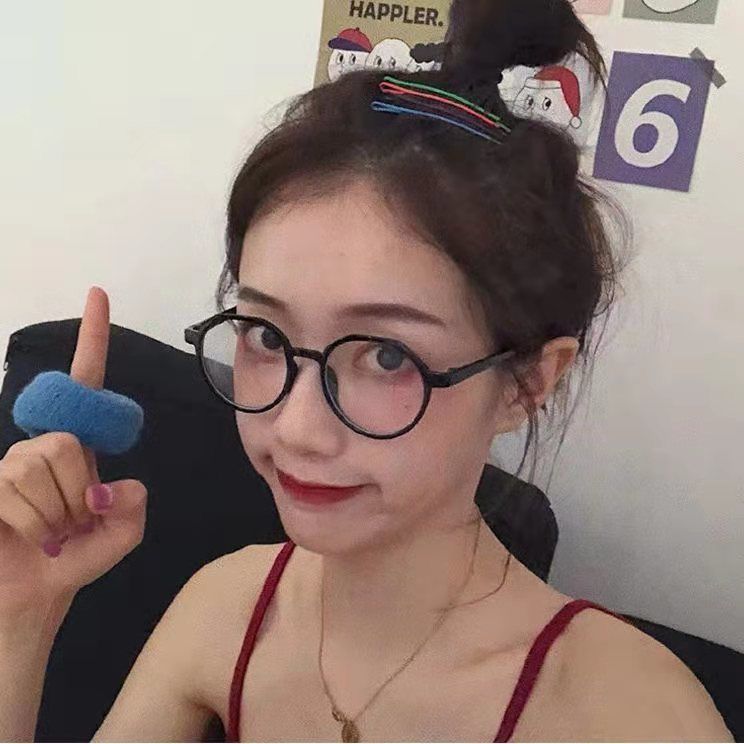 New simple myopia glasses female Korean literature flat lens female student myopia glasses female lens round face thin