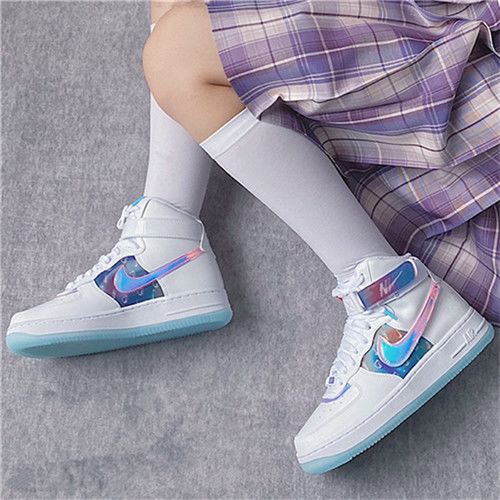 耐克女鞋正版空军一号马卡龙樱花粉aj1高帮板鞋冬季观摩耐克韩版1月27