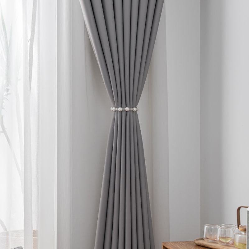 Modern simple light luxury curtain bedroom living room high shading thickened heat insulation noise reduction customized finished high-precision curtain fabric