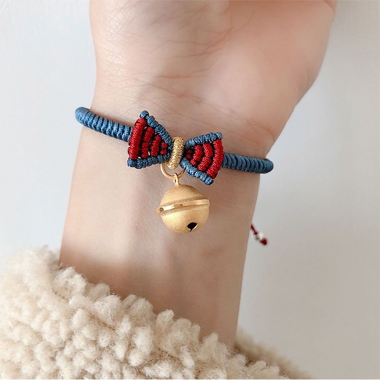 Disney runaway princess hand rope bell Bracelet female S925 pure silver hand woven hand ornament for best friend lovers