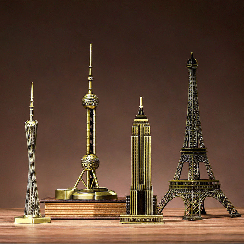 铁艺地标建筑模型小工艺品埃菲尔铁塔创意家居客厅酒柜装饰品摆件