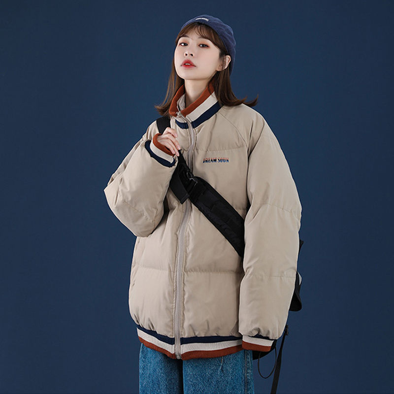 Small padded jacket women's short oversize cotton clothing vintage jacket spring and autumn new thickened student cotton clothing loose