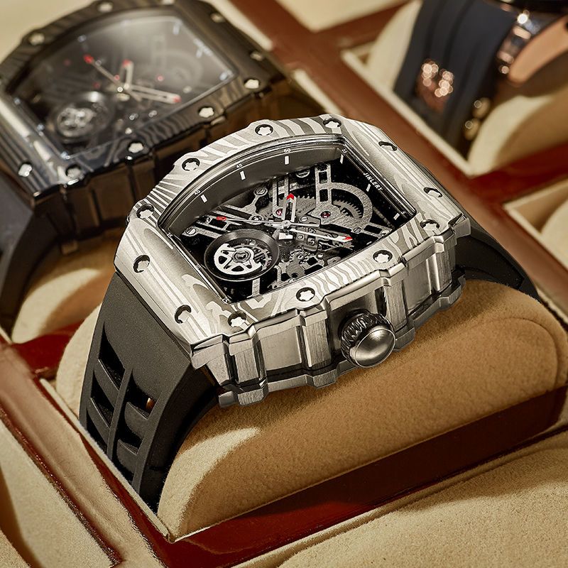 瑞士男士手表理查德米勒rm酒桶镂空防水高档全自动机械表男潮正品