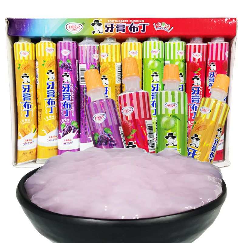 Children's creativity cute fruit flavor toothpaste pudding jelly sucking candy funny toys children's snacks