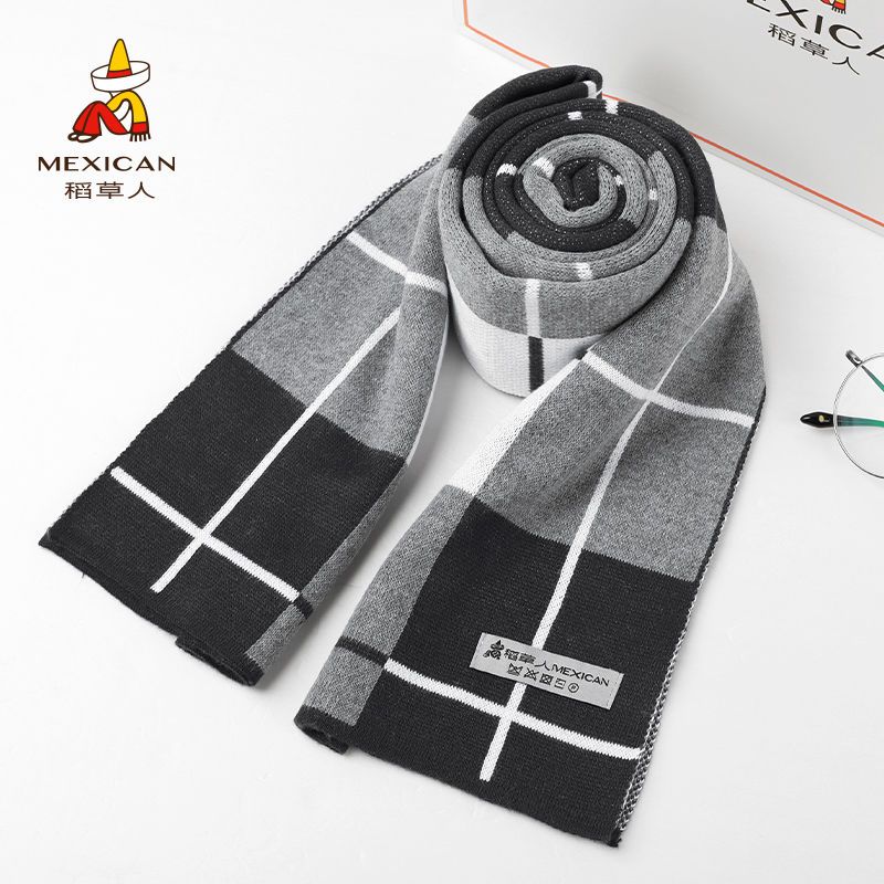 Scarecrow scarf for men warm in autumn and winter high grade birthday gift for young people