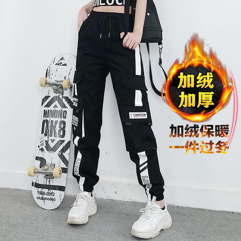 Regular / plush good-looking inexpensive autumn and winter overalls girls loose casual hip-hop Korean fashion size