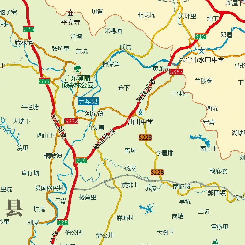 2020年新版廣東省梅州市地圖掛圖貼圖定製地圖衛星版交通行政