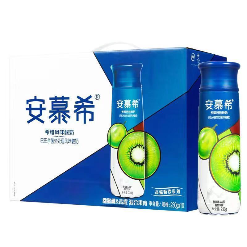 12月】伊利安慕希高端高瓶原味芒果百香果猕猴桃橙凤梨230g*10瓶