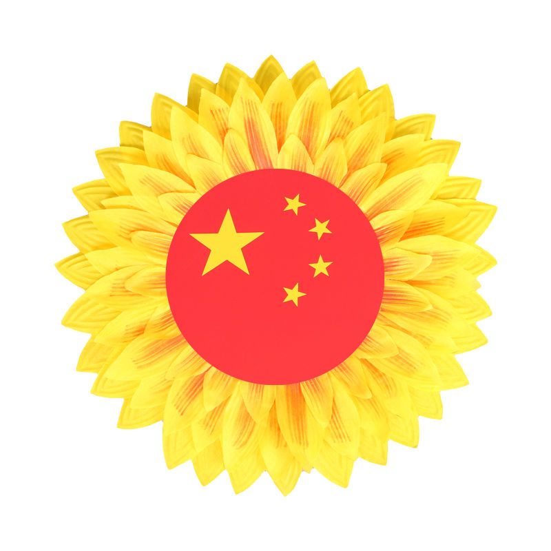手拿国旗向日葵党旗太阳花红歌大合唱运动会道具幼儿园手花中国梦 虎窝拼