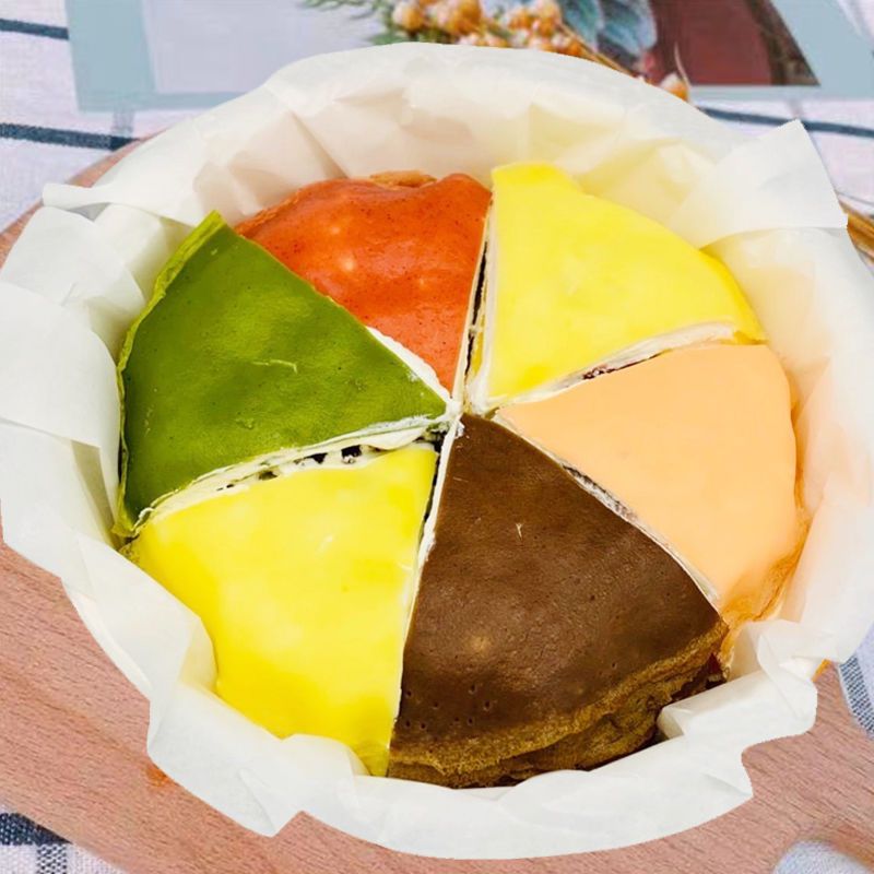 网红六拼千层蛋糕彩虹蛋糕爆浆奶油榴莲千层休闲零食甜品糕点