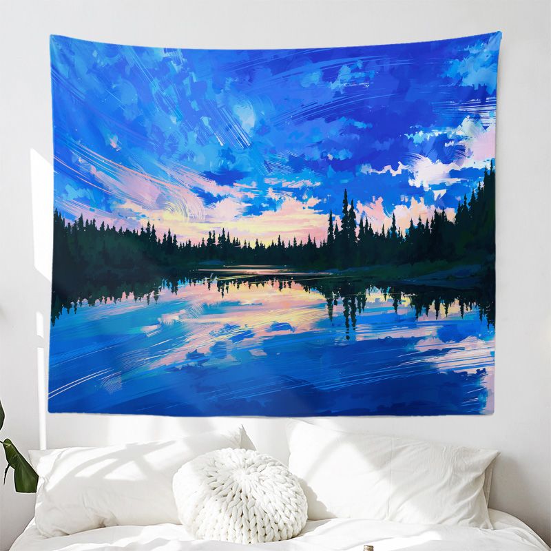 落日午后国外艺术原创挂毯客厅背景墙装饰布宿舍卧室床头挂布 10月31日发完 虎窝拼