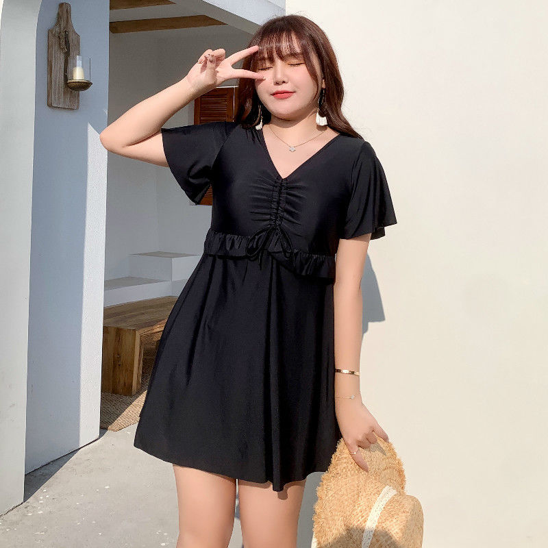 Plus size swimsuit female fat mm cover belly 200 catties cover belly slim big chest conservative loose long fat sister plus fat plus