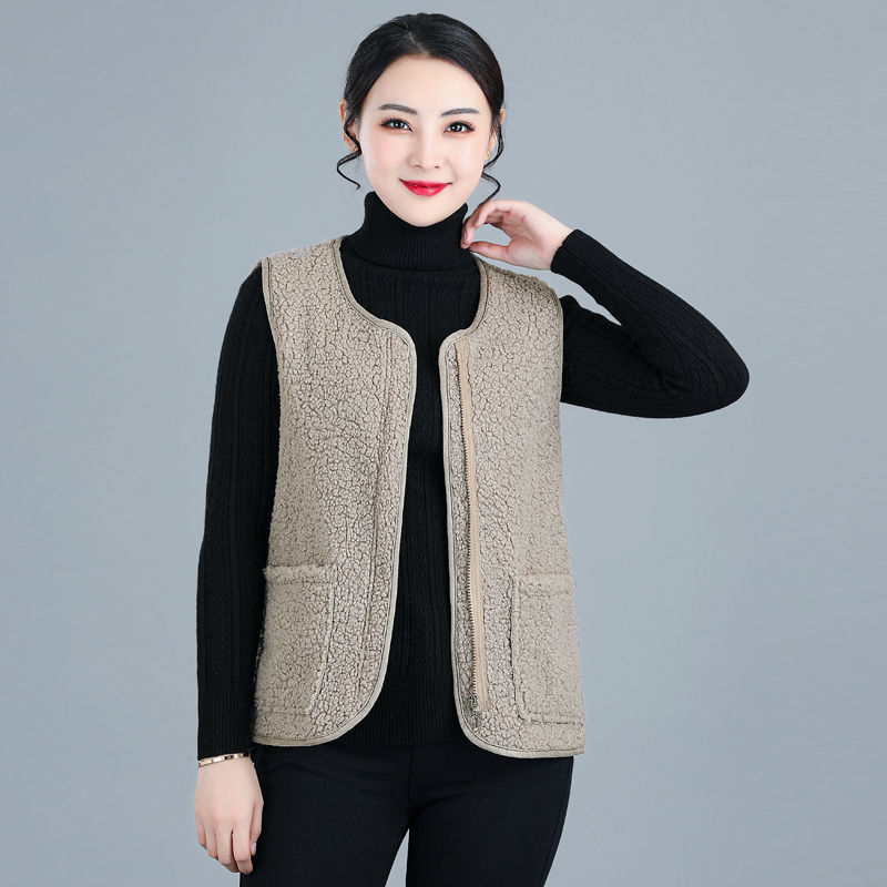New hot style personality lamb wool vest jacket fur one wide coat women Korean style autumn and winter short vest waistcoat for women