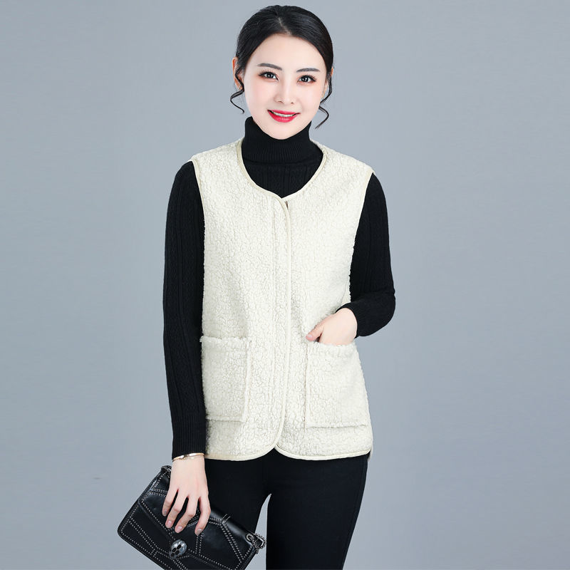 New hot style personality lamb wool vest jacket fur one wide coat women Korean style autumn and winter short vest waistcoat for women