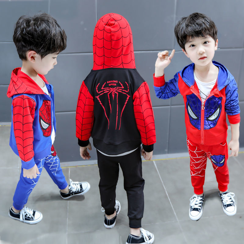 男童蜘蛛俠套裝奧特曼衣服小孩秋裝1兒童2寶寶3童裝超人男孩4歲潮