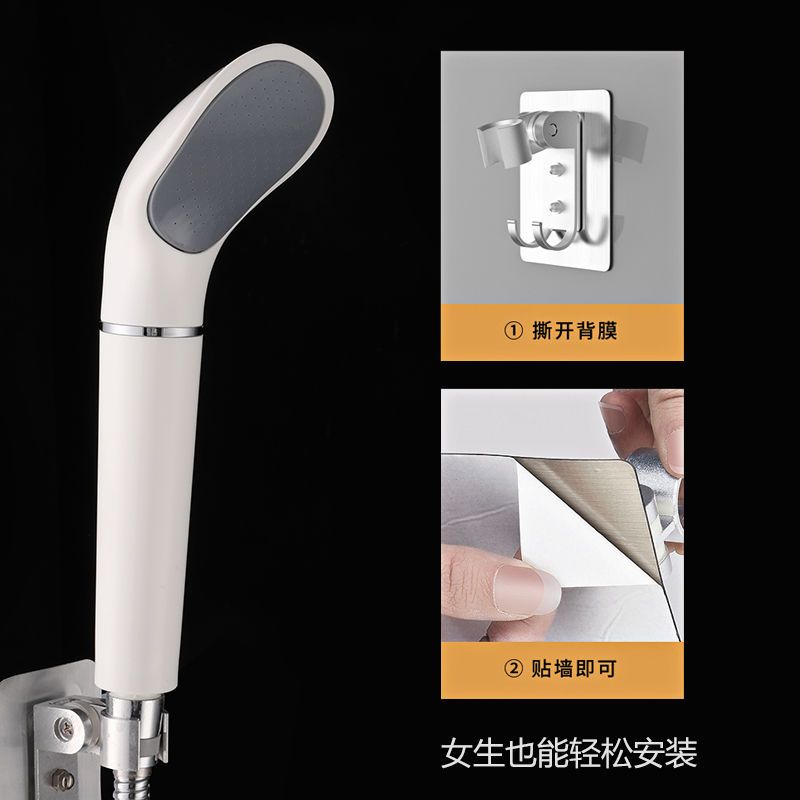 高增压花洒可拆卸防堵白色手持喷头花酒弯曲淋浴热水器莲蓬头单头 图片 8