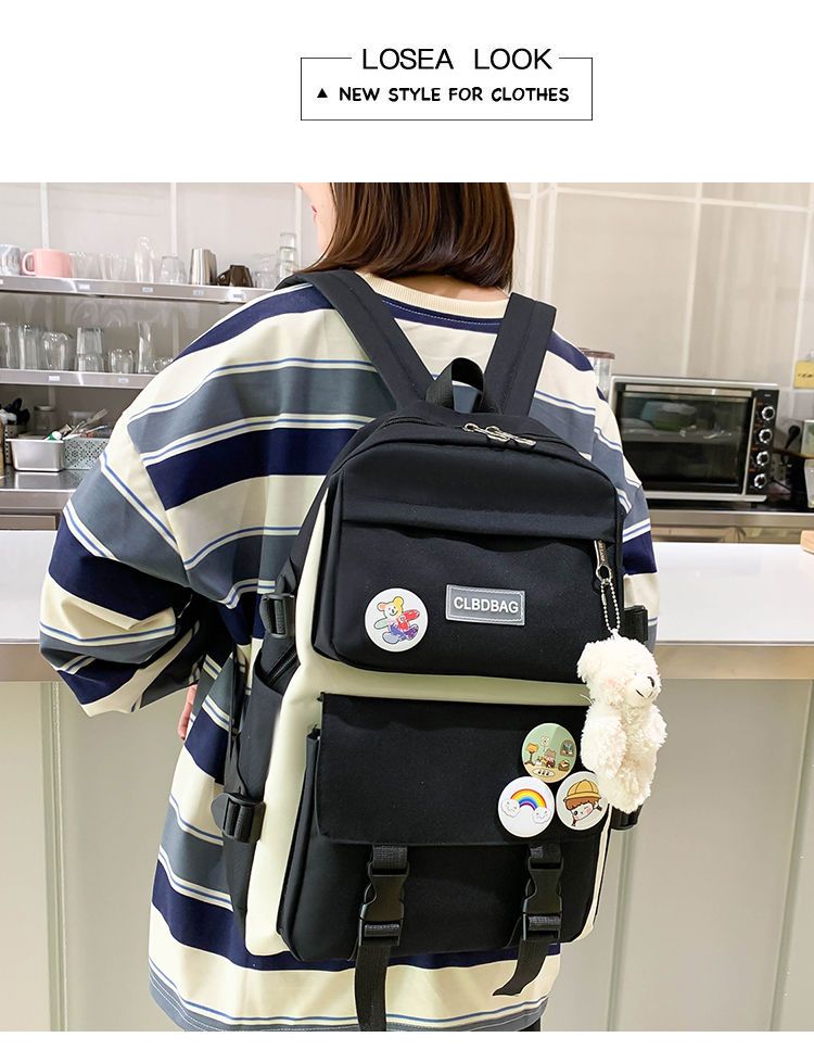 书包女小学生中学生大容量双肩包女2021新款韩版ins森系百搭背包