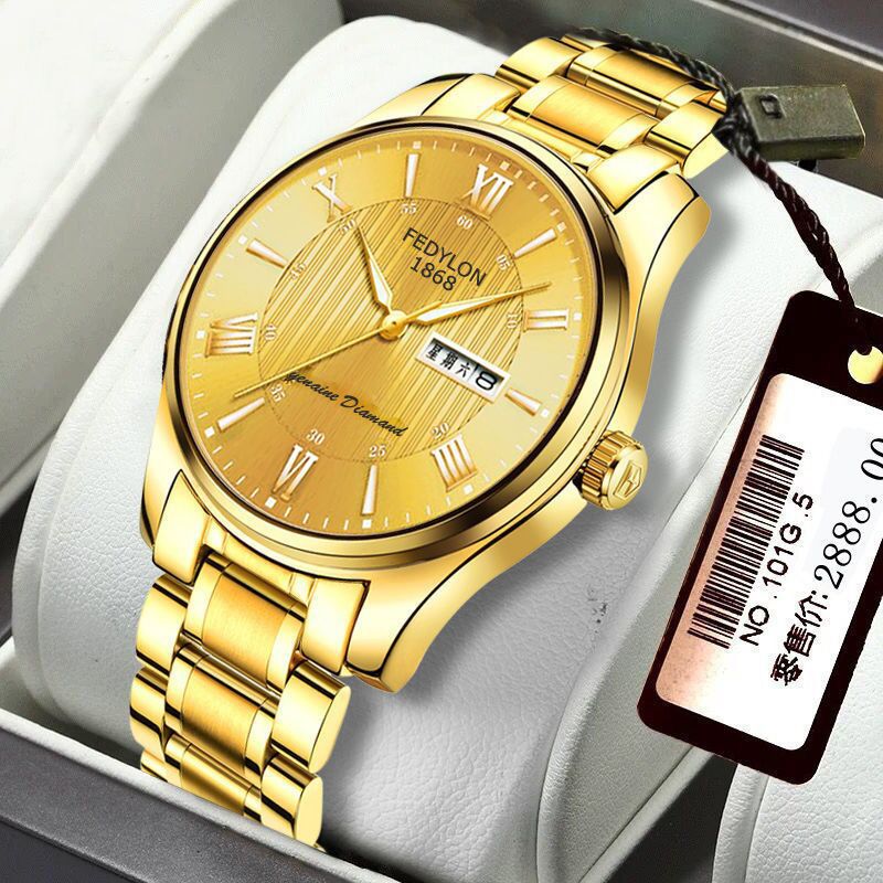 Swiss full automatic mechanical watch tuhao gold double calendar luminous waterproof men's famous brand watch
