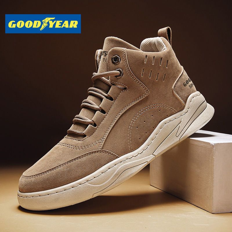 Good year / Goodyear men's shoes Plush Martin boots high top snow boots tooling warm cotton shoes Short Boots Men's shoes