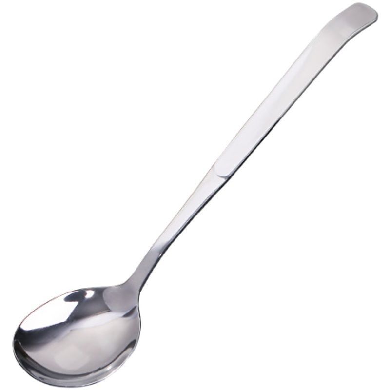 Korean style long handle spoon for dry meals, household food and soup spoon, stainless steel adult student spoon, rice spoon, spoon
