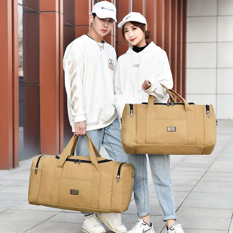 手提旅行包男士背包大容量户外行李包袋女复古帆布旅游包装衣服包
