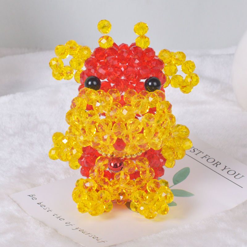 手工diy串珠材料包水晶福牛摆件汽车摆设家居客厅散珠制作