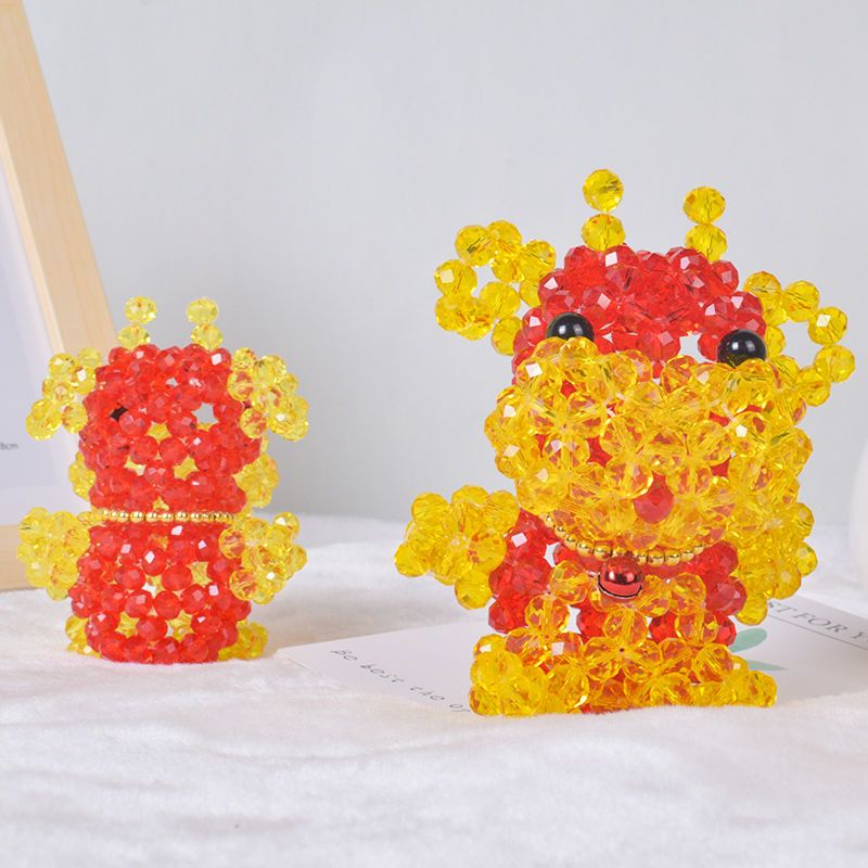 手工diy串珠材料包水晶福牛摆件汽车摆设家居客厅散珠制作