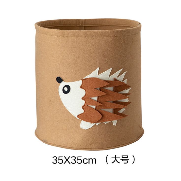 Hedgehog - 35 * 35pretend doll Of Transparent barrel Storage cylinder Velvet Toys transparent cylinder basket children Doll doll Storage bucket Finishing box