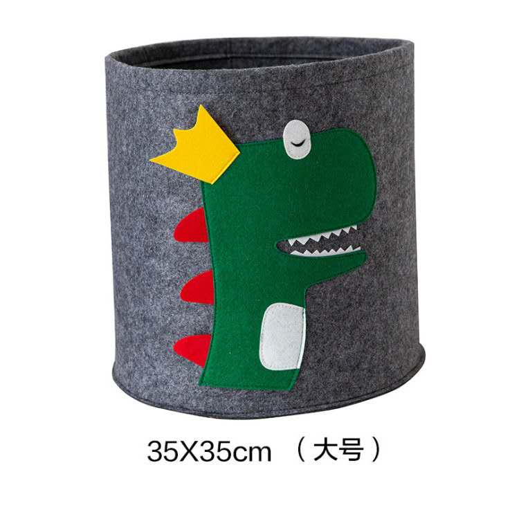 Dinosaur - 35 * 35pretend doll Of Transparent barrel Storage cylinder Velvet Toys transparent cylinder basket children Doll doll Storage bucket Finishing box