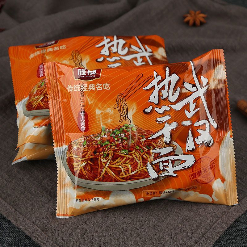 Wuhan hot and dry noodles with seasoning, instant noodles with sauce, non fried instant noodles, instant noodles for breakfast