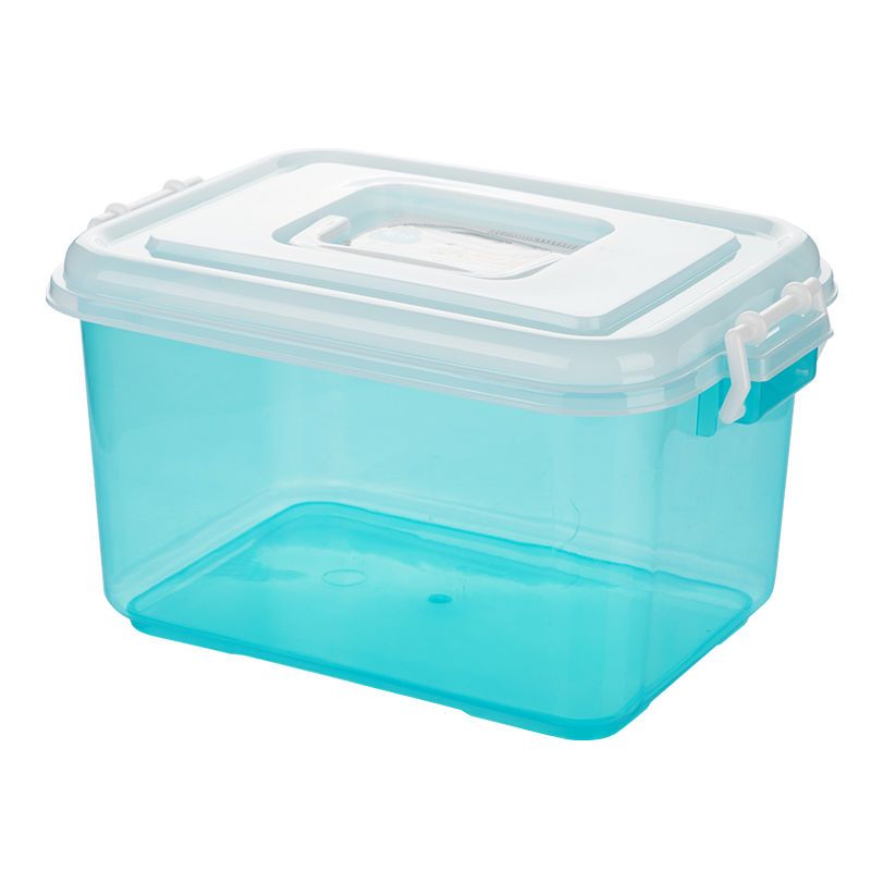 茶花小号收纳箱有盖手提塑料储物箱整理箱百纳箱子透明收纳药箱盒