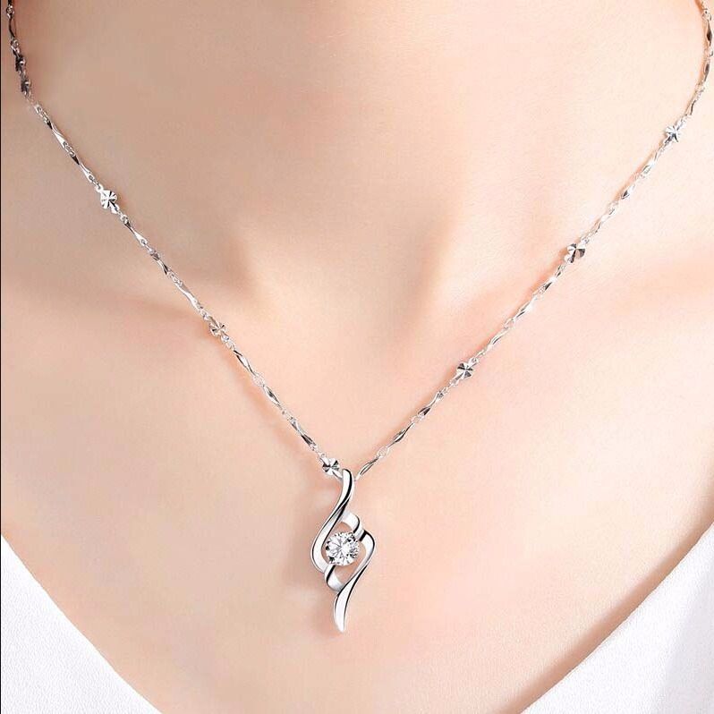 pt950铂金项链永恒之心铂金项链女款白金天然钻石吊坠圣诞节礼物