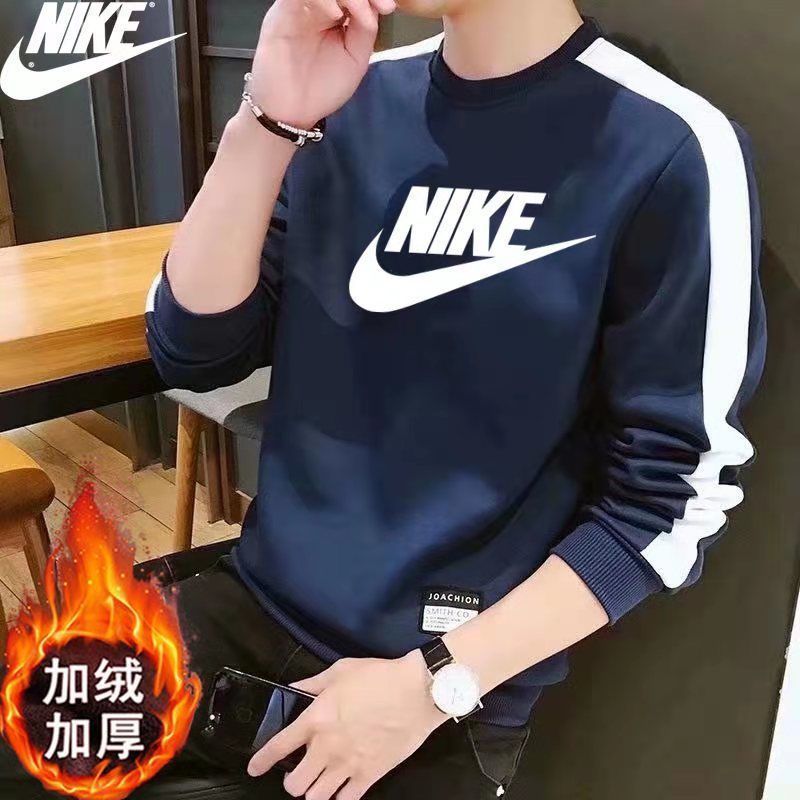 Autumn and winter new fashion brand plush round neck sweater men's long sleeve T-shirt coat sports leisure net red pullover
