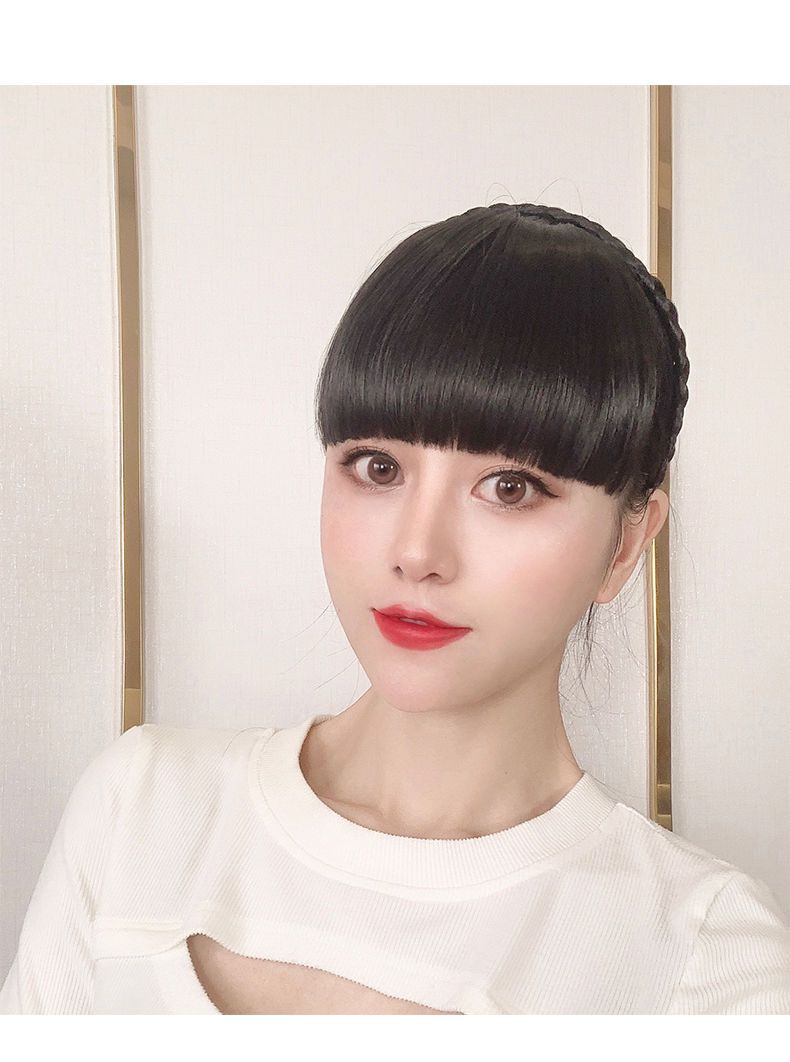 奥丝儿假发刘海女发箍发辫齐刘海遮白发补发量隐形俢脸头帘假发片
