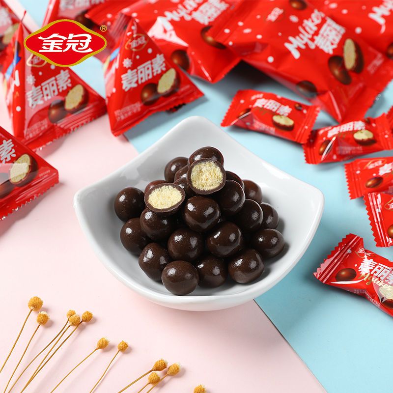 165762-金冠三角包麦丽素500G/袋巧克力豆夹心零食年货糖果散装代可可脂-详情图