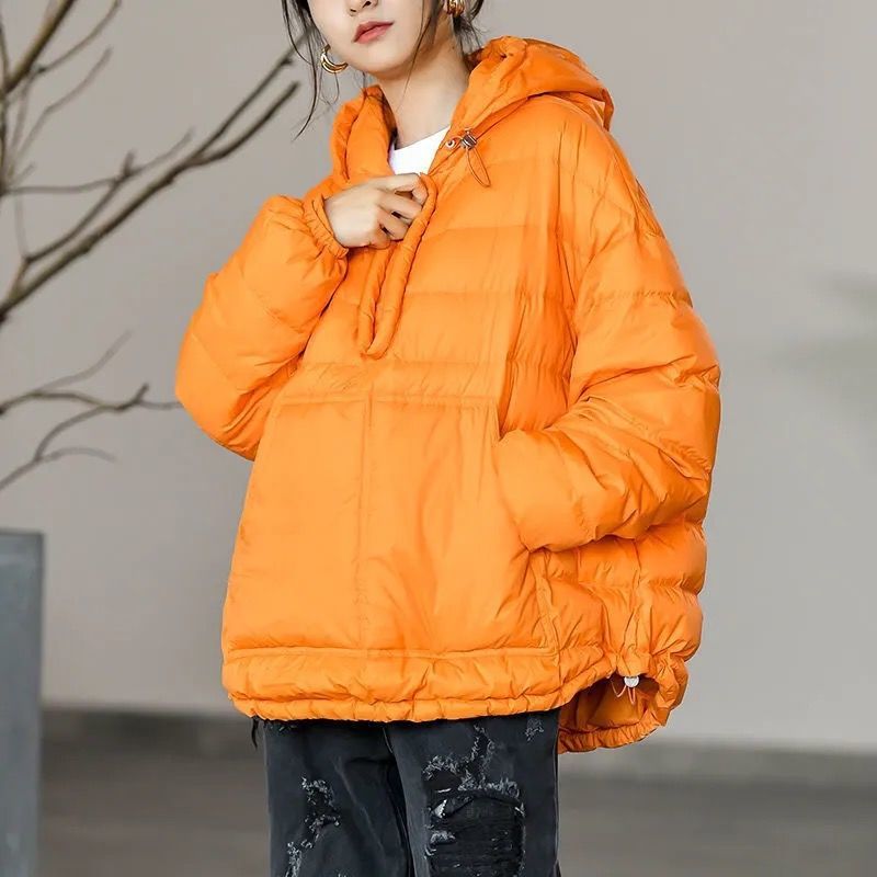 撿漏~專櫃撤回尾單外貿連帽衛衣羽絨棉服輕薄保暖外套女潮