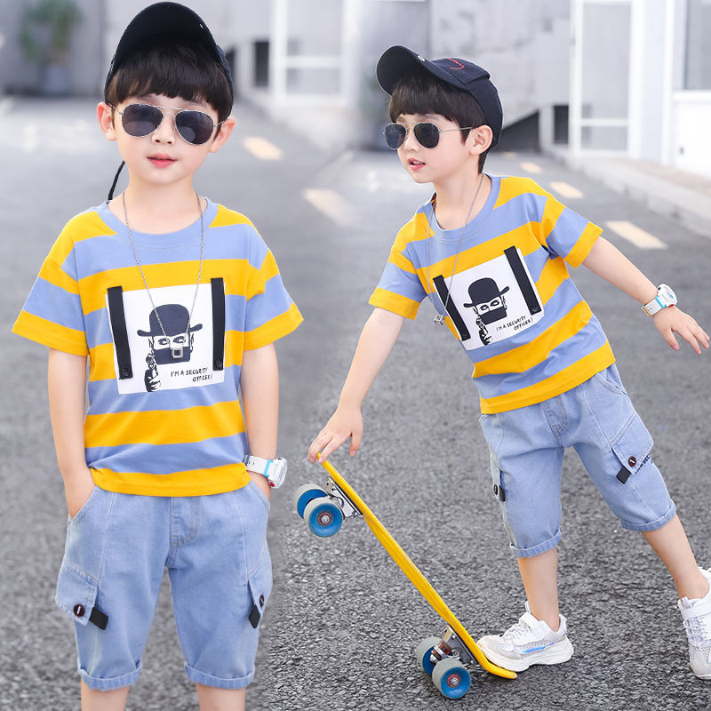 男童夏装短袖套装2023新款潮流帅气儿童装中大童夏季男孩韩版时髦