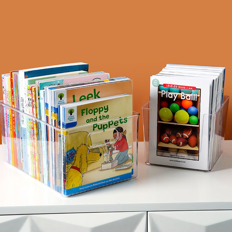 书箱收纳箱装书本宿舍整理神器塑料绘本儿童学生教室透明储物盒架