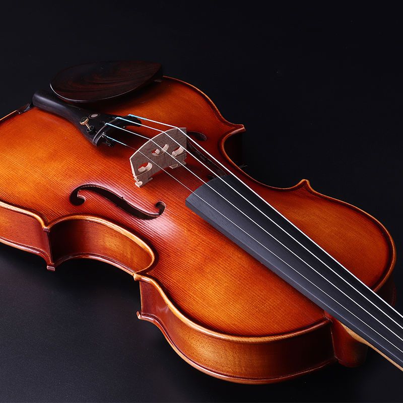 艾伯伦小提琴儿童专业级成人实木初学者欧料花纹实木小提琴乐器