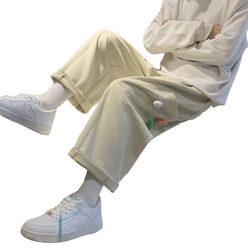 Women's autumn and winter fashion brand doll pendant Decoration loose casual pants men's Korean fashion