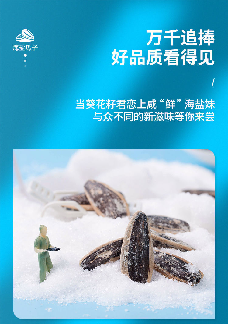  海盐瓜子500g*1/2袋装海盐大包装葵瓜子炒货零食