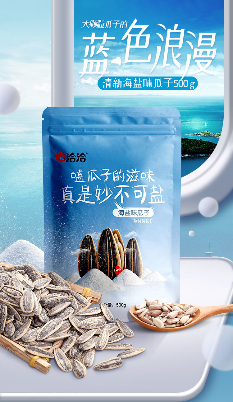  海盐瓜子500g*1/2袋装海盐大包装葵瓜子炒货零食