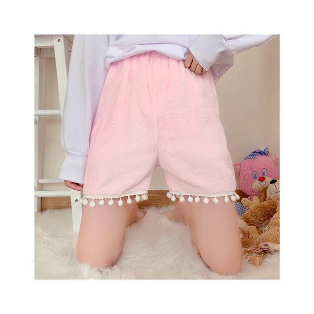 Large size warm pants autumn and winter new fleece pumpkin pants sweet and cute leggings warm safety shorts bloomers