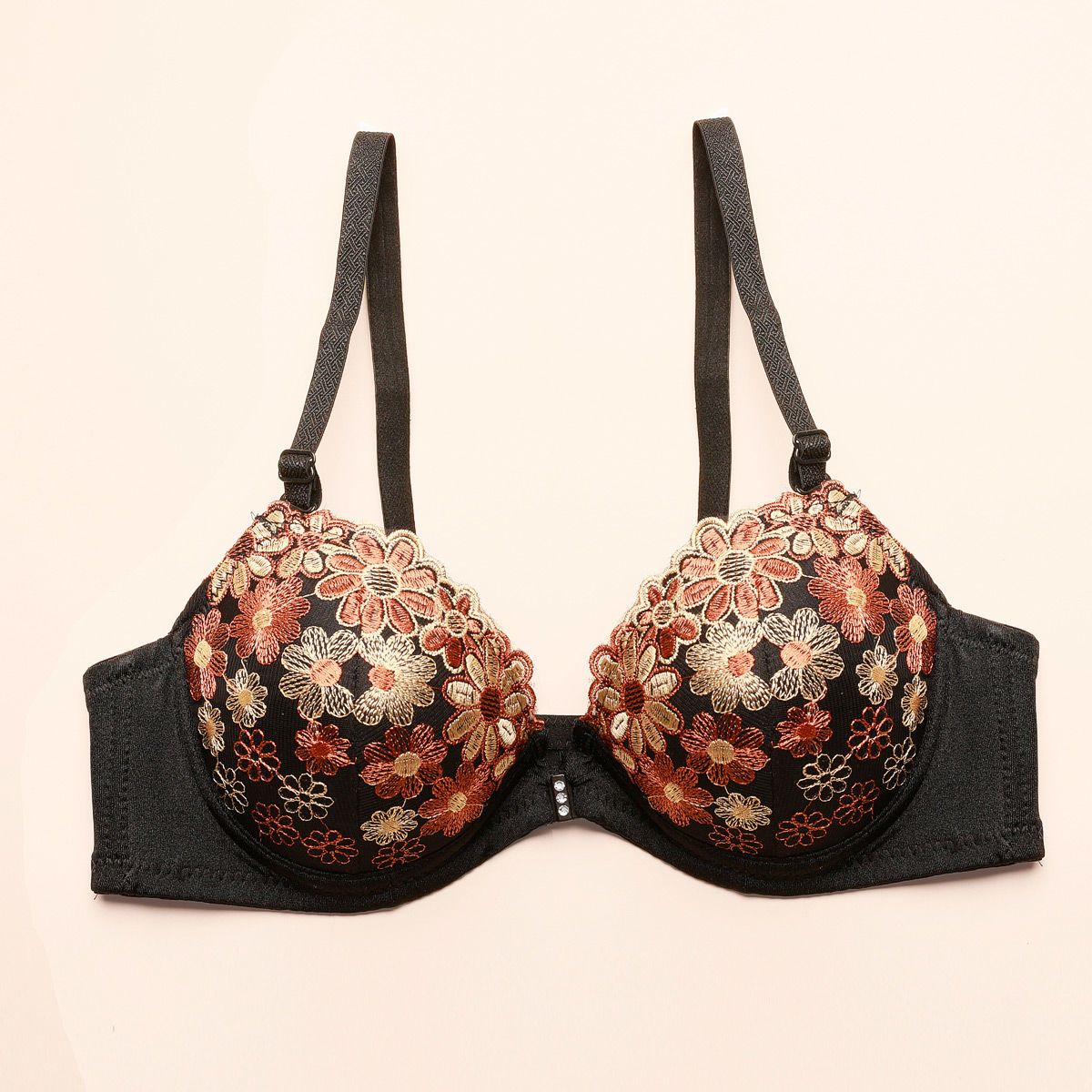 Aishuke small chest push-up bra thick cup sexy lace embroidery underwear women with steel ring bra close pair milk red