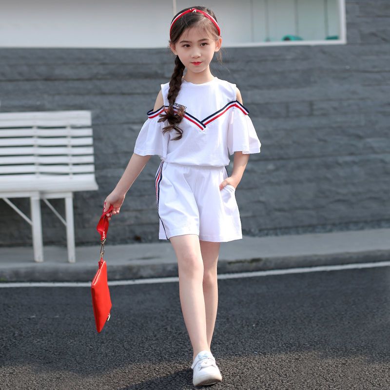 女童套装夏季新款中大童韩版运动儿童装两件套夏潮衣3-16岁