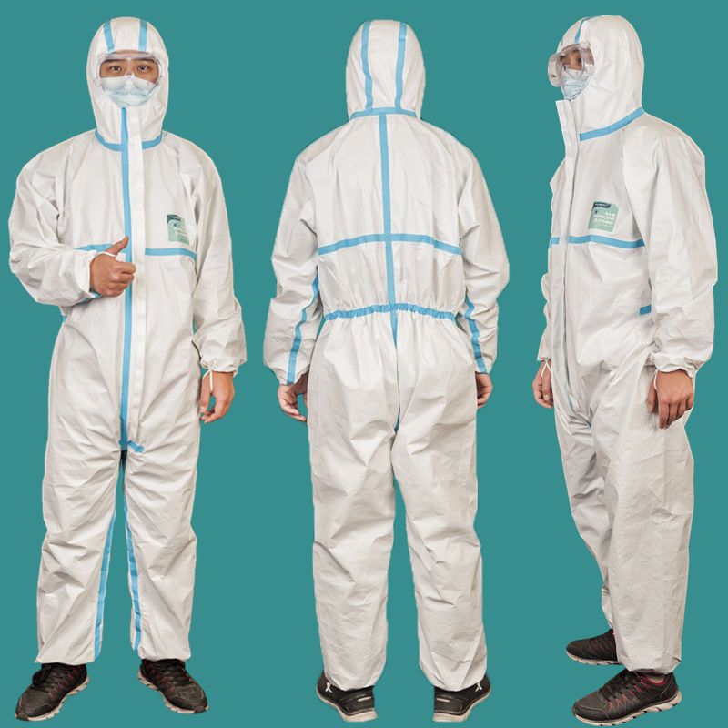 Disposable protective clothing, medical anti epidemic protective clothing, medical blue bar integrated whole body anti-virus isolation clothing